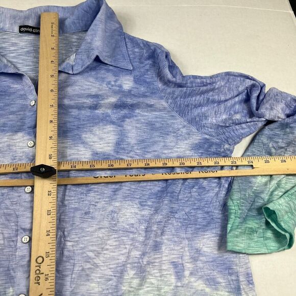 David Cline Snap Button Casual Shirt Ombre Long Sleeve Relaxed Knit Top XXL FLAW - Picture 8 of 12